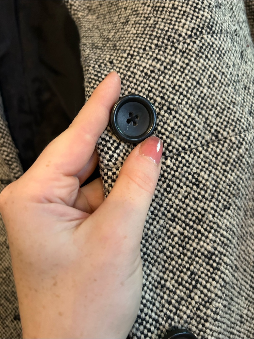 Banana Republic Gray Herringbone Pea Coat - Picture 4 of 11